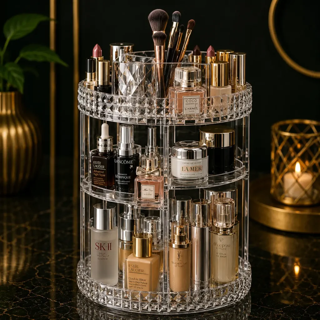 360° Diamond Cut Makeup Organizer
