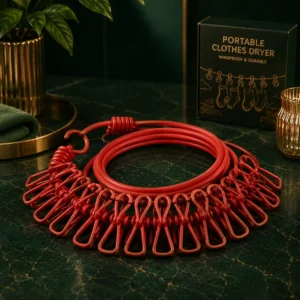 12 Clips Hanging Clothes Line Rope