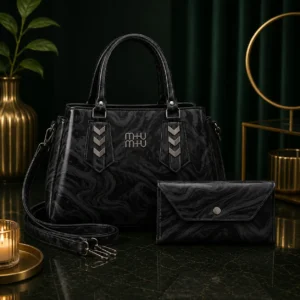 Premium 2 Pc Handbag Set with Matching Wallet
