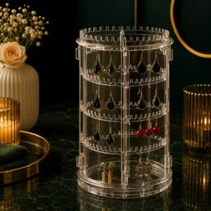 Acrylic Transparent 360° Rotating Jewelry Organiser