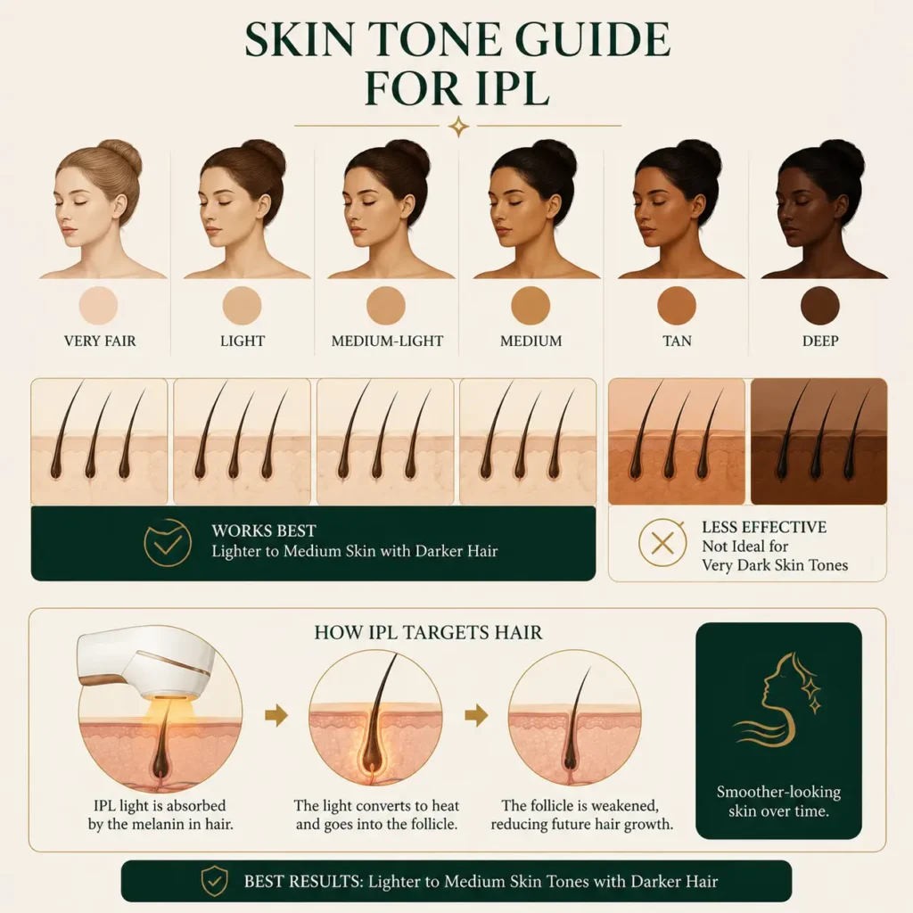 IPL skin tone and hair colour suitability guide