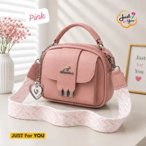 Branded Handbag & Crossbody Set for Women with Heart Keychain