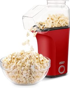 Electric Hot Air Popcorn Maker – Oil Free Popcorn Machine, 16 Cup Capacity, One Touch Popcorn Popper with Measuring Cup & Butter Tray – Home, Party & Movie Night Snack Maker